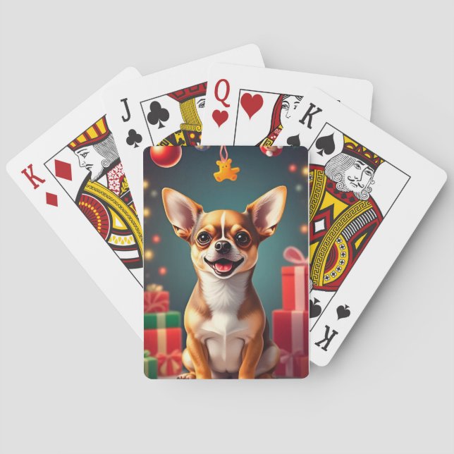 Smiling Chihuahua Dog Poker Cards (Back)