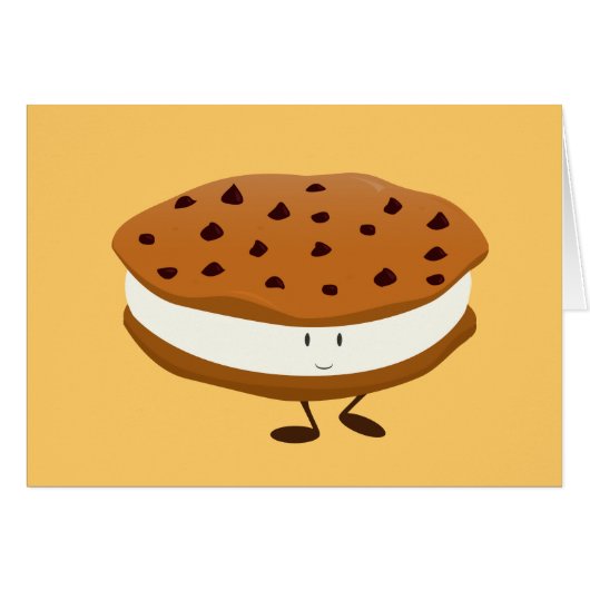 Smiling chocolate chip cookie sandwich (Front Horizontal)