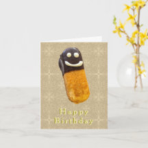 Smiling Chocolate Eclair Pastry Birthday Card