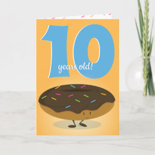 Smiling Chocolate Frosted Donut Sprinkle Birthday Card
