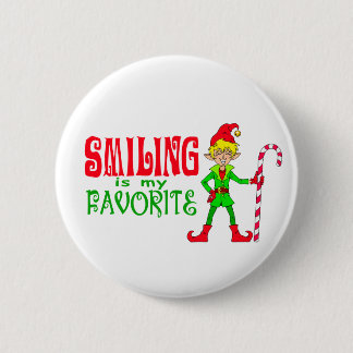 Smiling Christmas Elf Button