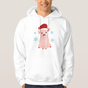 Smiling Christmas Pig Hoodie