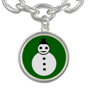 Smiling Christmas Snowman Charm Bracelet