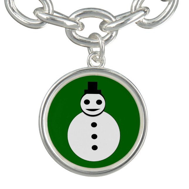 Smiling Christmas Snowman Charm Bracelet (Design)