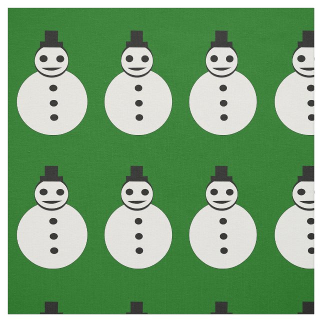 Smiling Christmas Snowman Craft Fabric (Swatch)