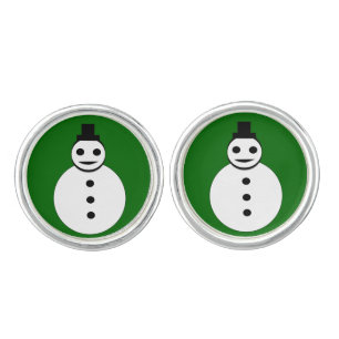 Smiling Christmas Snowman Cufflinks