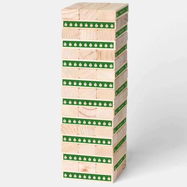 Smiling Christmas Snowman Custom Topple Tower (Assembled)