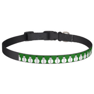 Smiling Christmas Snowman Dog Collar