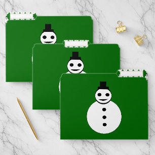 Smiling Christmas Snowman File Folder