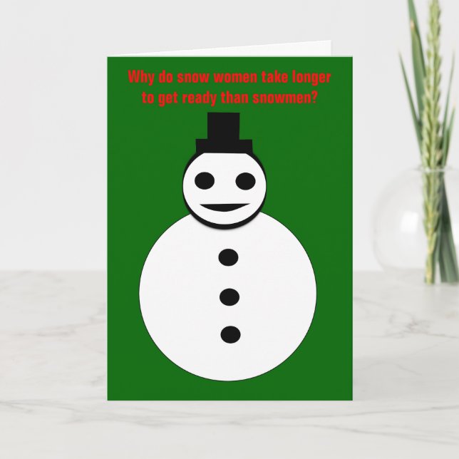 Smiling Christmas Snowman Funny Custom Card (Front)