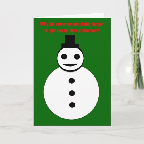 Smiling Christmas Snowman Funny Custom Card