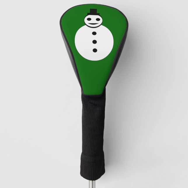 Smiling Christmas Snowman Golf Driver Cover (Front)