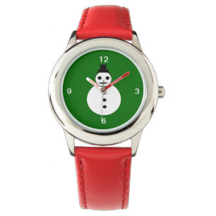 Smiling Christmas Snowman Kids Watch with Numbers