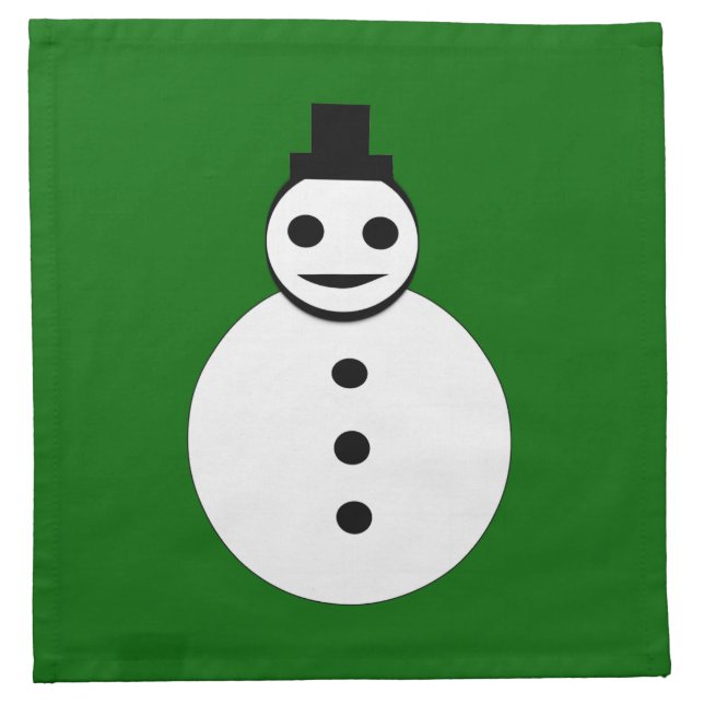 Smiling Christmas Snowman Party Napkin (Front)