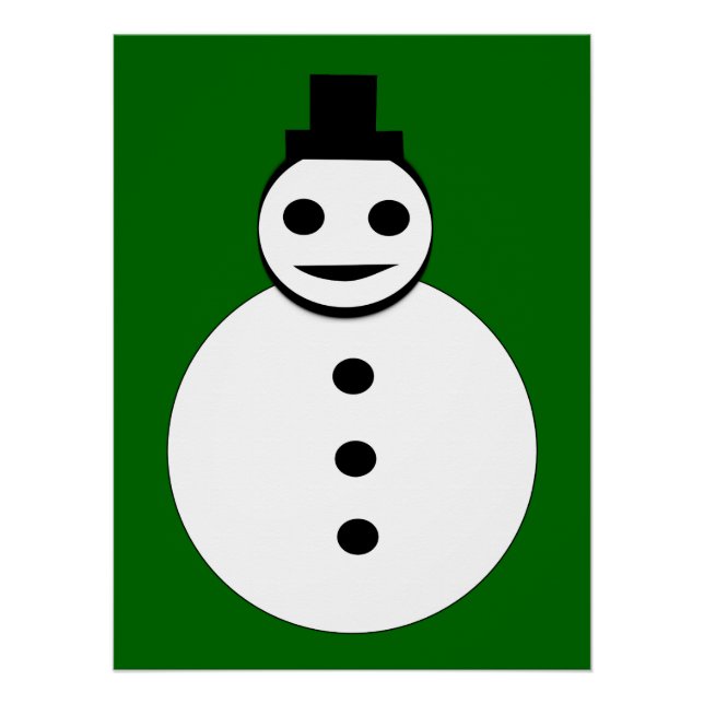 Smiling Christmas Snowman Poster (Front)