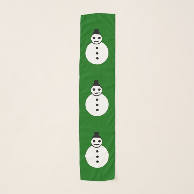 Smiling Christmas Snowman Scarf (Front)