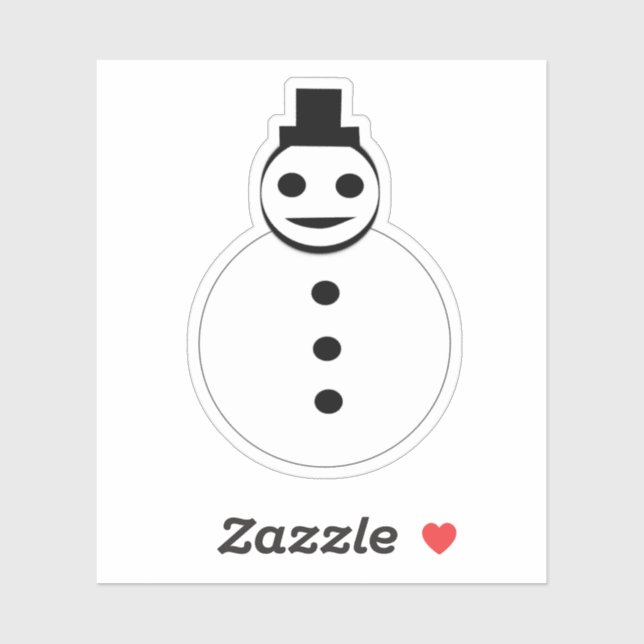 Smiling Christmas Snowman Sticker (Sheet)