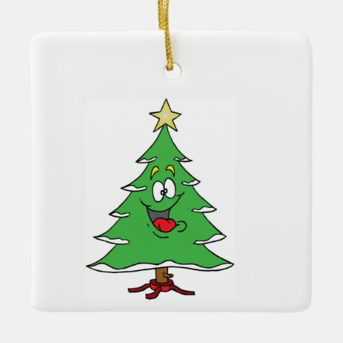 SMILING CHRISTMAS TREE CHRISTMAS ORNAMENT