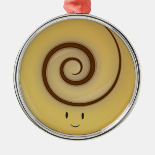 Smiling Cinnamon Roll Above Ornament