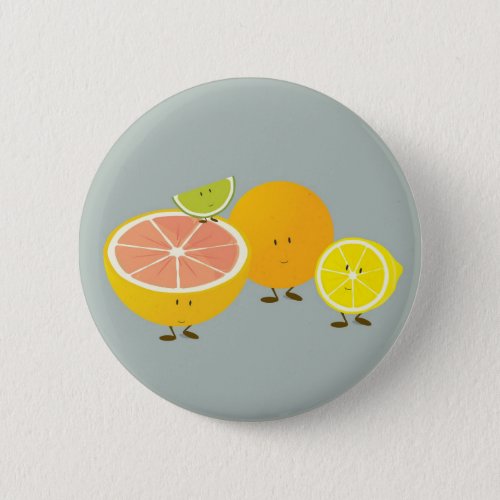 Smiling citrus group illustration button
