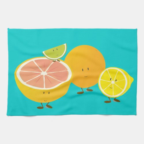 Smiling citrus group towel