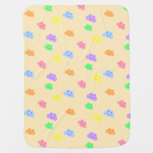 smiling clouds baby blanket (Front)