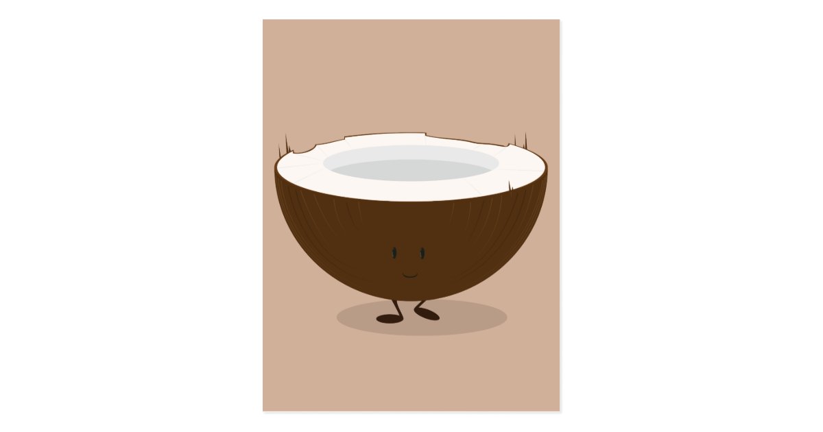 Smiling coconut postcard | Zazzle.com