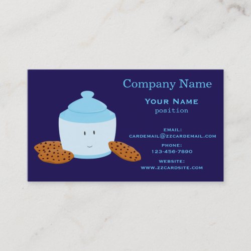 Smiling Cookie Jar with Cookies Business Card