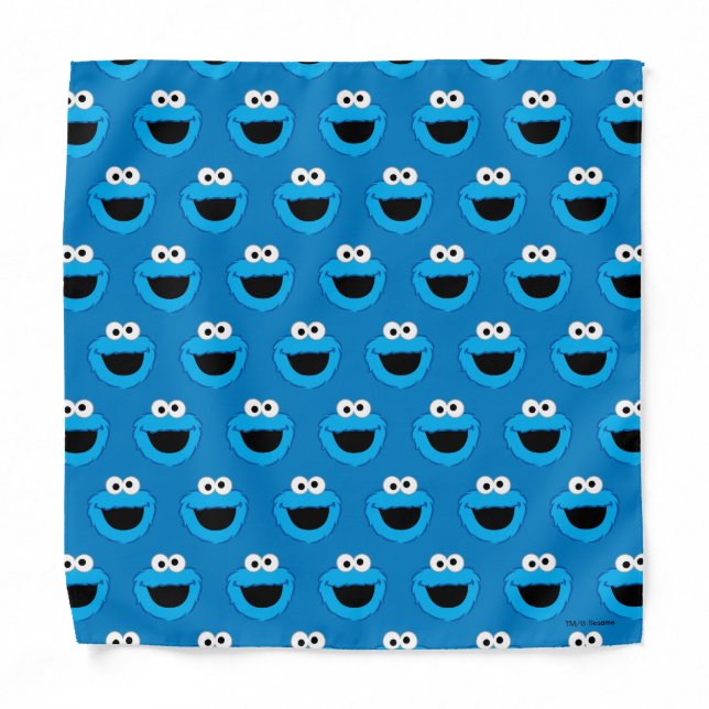 Smiling Cookie Monster Pattern Bandana (Front)