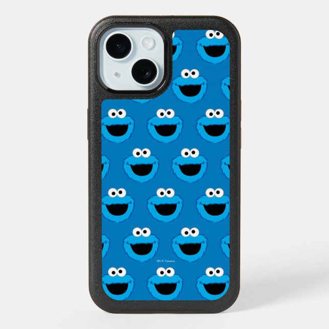 Smiling Cookie Monster Pattern iPhone 15 Case (Back)