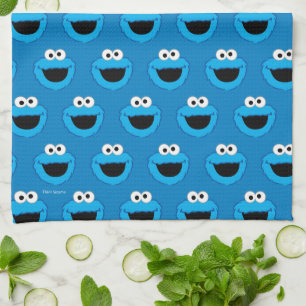 Smiling Cookie Monster Pattern Kitchen Towel