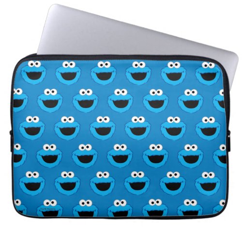Smiling Cookie Monster Pattern Laptop Sleeve