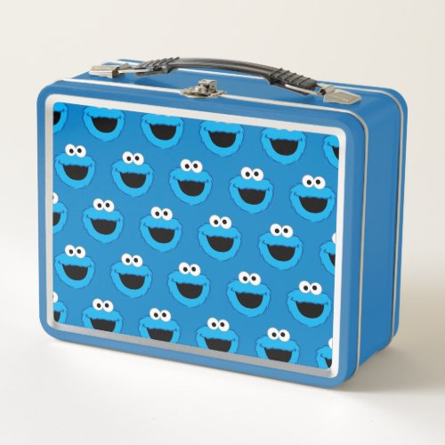 Smiling Cookie Monster Pattern Metal Lunch Box