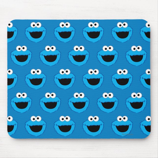 Smiling Cookie Monster Pattern Mouse Pad (Front)