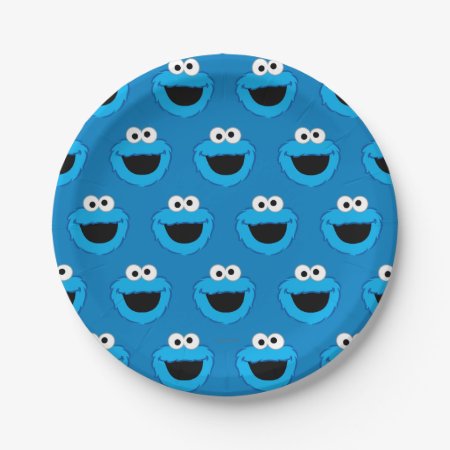 Smiling Cookie Monster Pattern Paper Plates