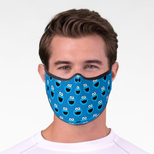 Smiling Cookie Monster Pattern Premium Face Mask