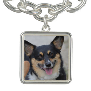 Smiling Corgi Charm Bracelet