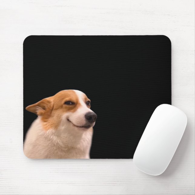 Smiling Corgi Meme Mouse Pad (With Mouse)