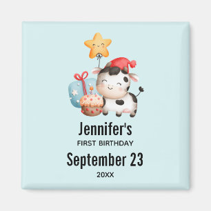 Smiling Cow Cute Adorable Birthday Save the Date Magnet