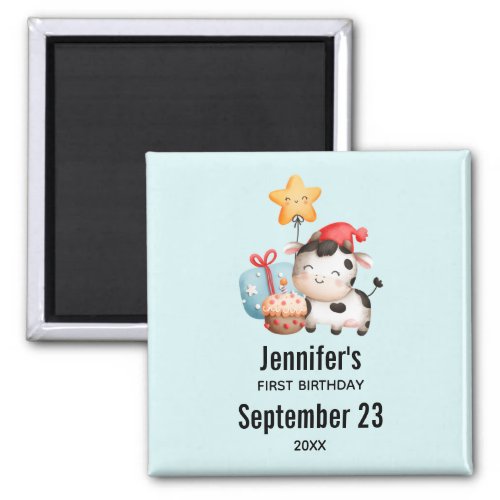 Smiling Cow Cute Adorable Birthday Save the Date Magnet