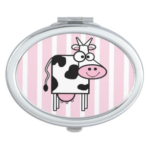 Smiling Cow Girly Animal Print Mirror For Makeup