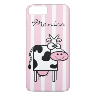 Smiling Cow Girly Animal Print Monogrammed iPhone 8 Plus/7 Plus Case