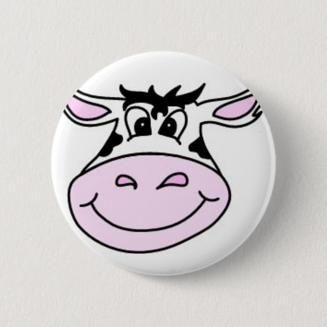 Smiling Cow Pinback Button (Front)
