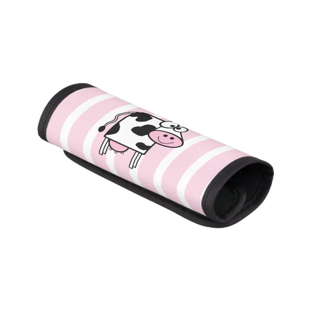 Smiling Cow Whimsical Luggage Handle Wrap (Angled)