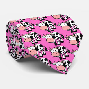 Smiling Cow with Daisies Neck Tie