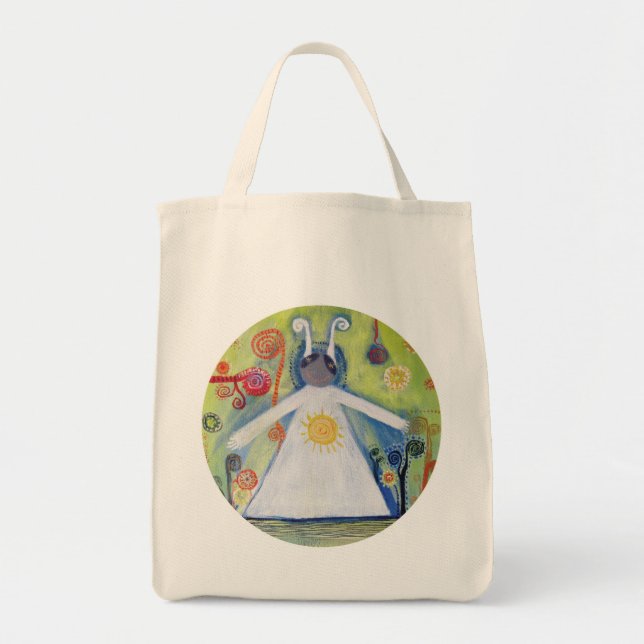 Smiling Creauture Hug Sun Abstract Art  Tote Bag (Front)