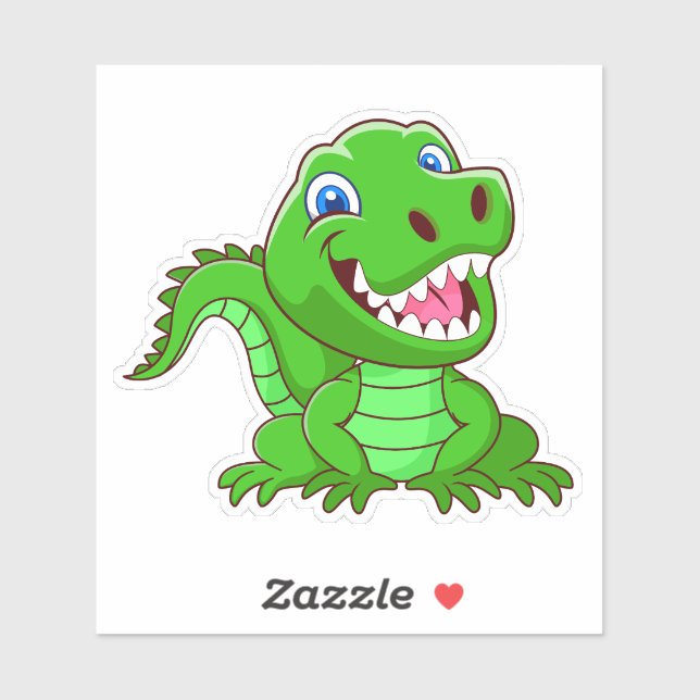 Smiling Crocodile Cartoon-64836 Sticker (Sheet)
