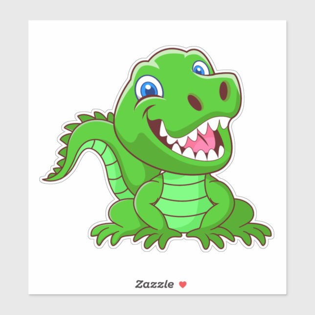 Smiling Crocodile Cartoon-64836 Sticker (Sheet)