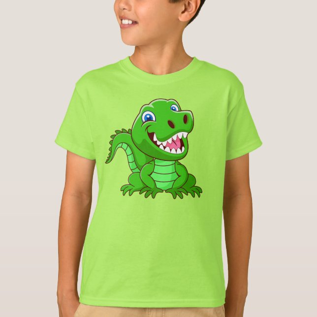 Smiling Crocodile Cartoon-64836 T-Shirt (Front)