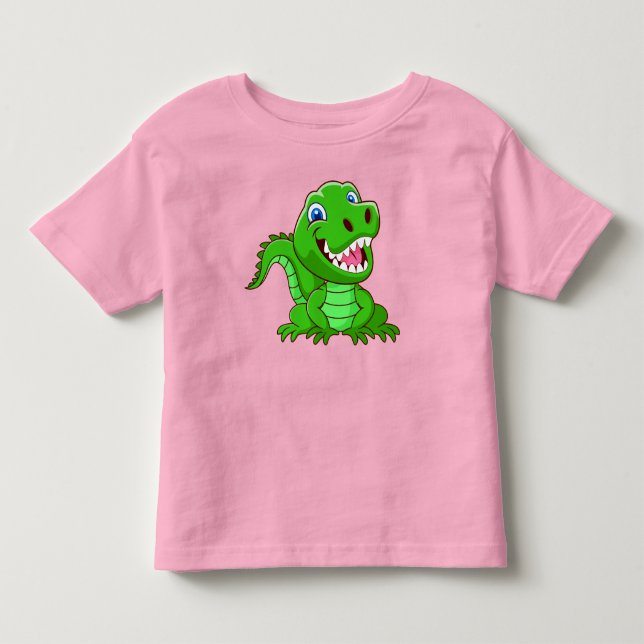 Smiling Crocodile Cartoon-64836 Toddler T-shirt (Front)